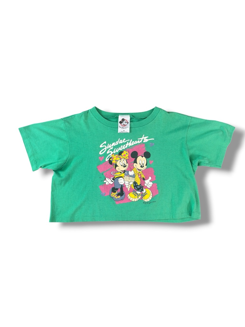 Disney Late 80’s Authentic Vintage Mickey & Minnie Cropped Tee